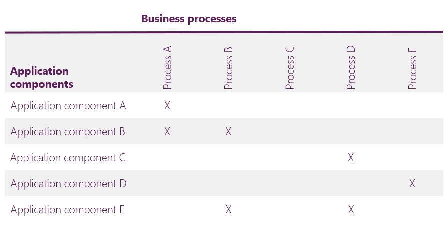 Application/Business Process Matrix