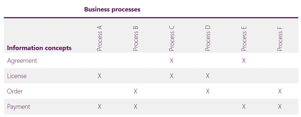 Information Concept/Business Process Matrix