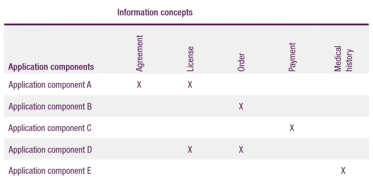 Application/Information Concept Matrix