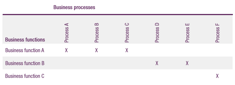 Business Function/Business Process Matrix
